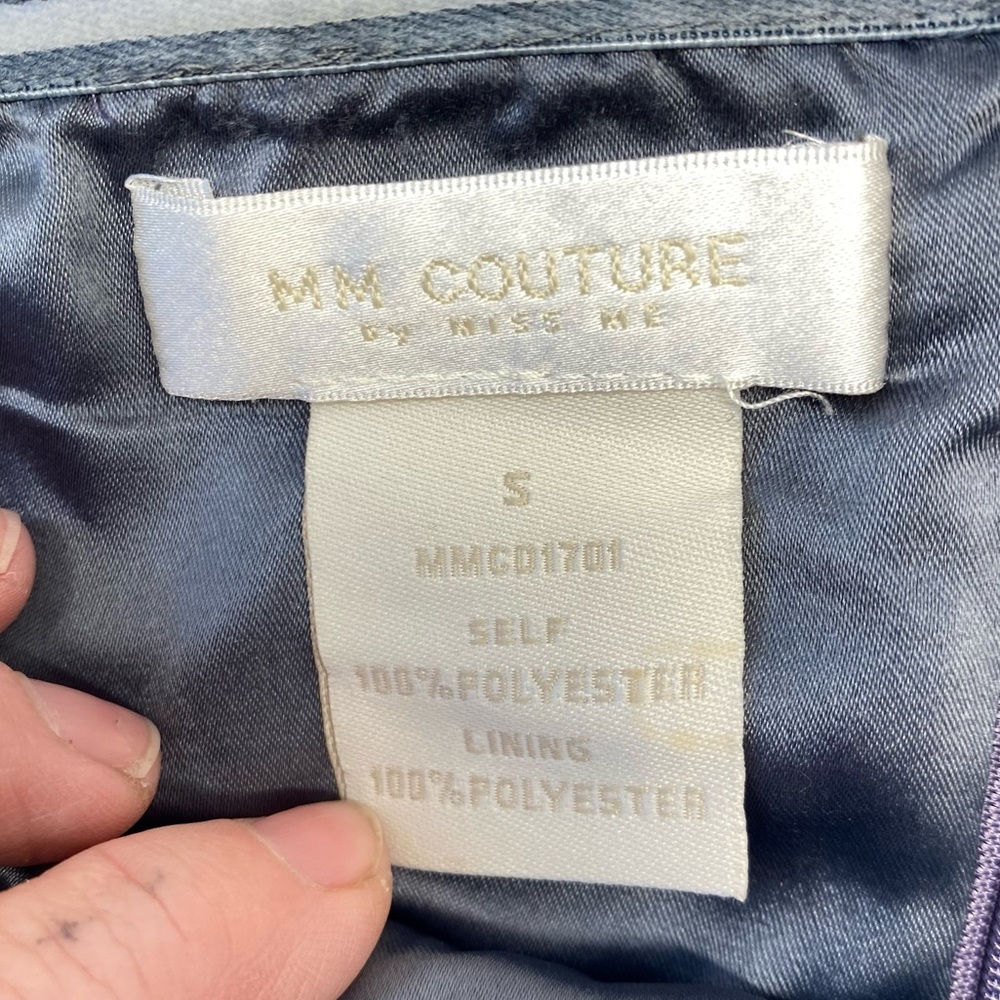 MM Couture by Miss Me Lavender Draped Sweetheart Neck Formal Dress size small - Picture 7 of 12